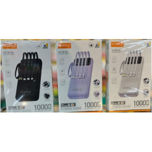 Carregador Portátil Power Bank indução a Gold 10000 Mah bte-18