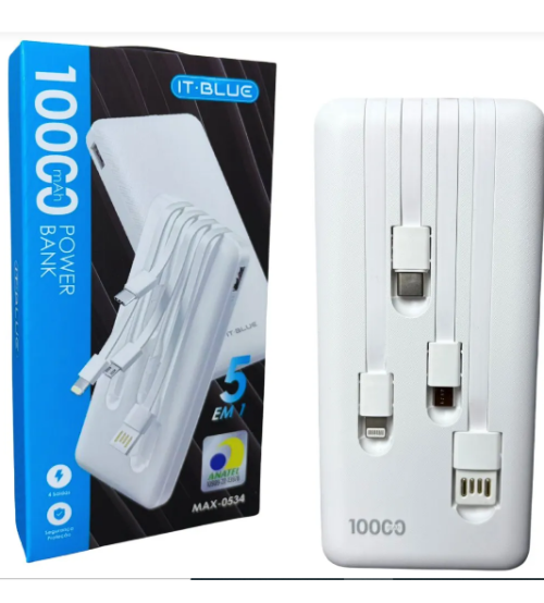Carregador Portátil Power Bank ITBLUE MAX-0534 10000mAh | 4 em1 Carregador Portátil Power Bank ITBLUE MAX-0534 10000mAh | 4 em1