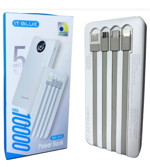 Carregador Portátil Power Bank ITBLUE MAX-0559 10000mAh | 5 em1 Carregador Portátil Power Bank ITBLUE MAX-0559 10000mAh | 5 em1
